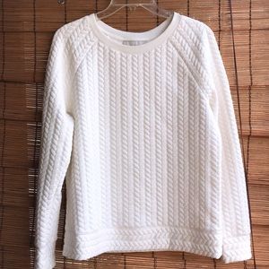 Ann Taylor braided raglan jumper crew sweatshirt super cute chic cozy